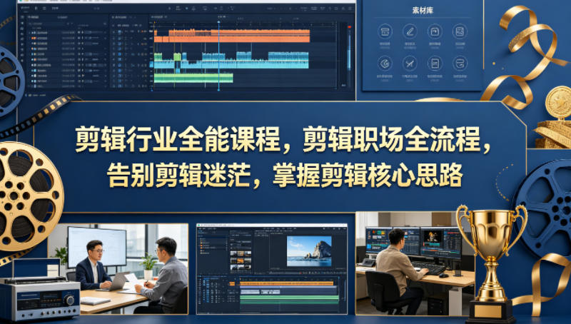 剪辑行业全能课程，剪辑职场全流程，告别剪辑迷茫，掌握剪辑核心思路-优优云网创