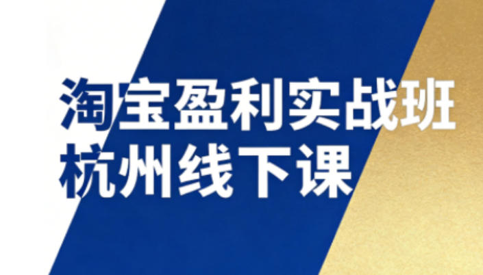 淘宝盈利实战班杭州线下课12月26-28日(音频+字幕)，帮你掌握SOP流程+12门核心技术-优优云网创
