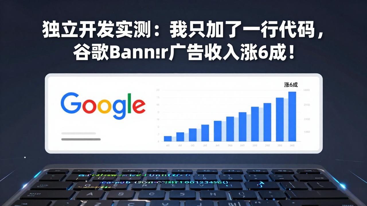 付费文章：独立开发实测：我只加了一行代码，谷歌Banner广告收入涨6成！-优优云网创