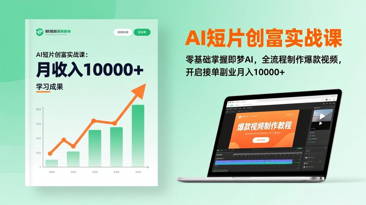 AI短片创富实战课：零基础掌握即梦AI，全流程制作爆款视频，开启接单副业月入10000+(更新-优优云网创