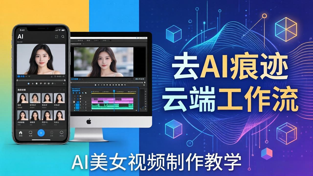 AI美女视频制作教学：去AI痕迹，云端工作流出图，手机电脑均可，不需要配置-优优云网创