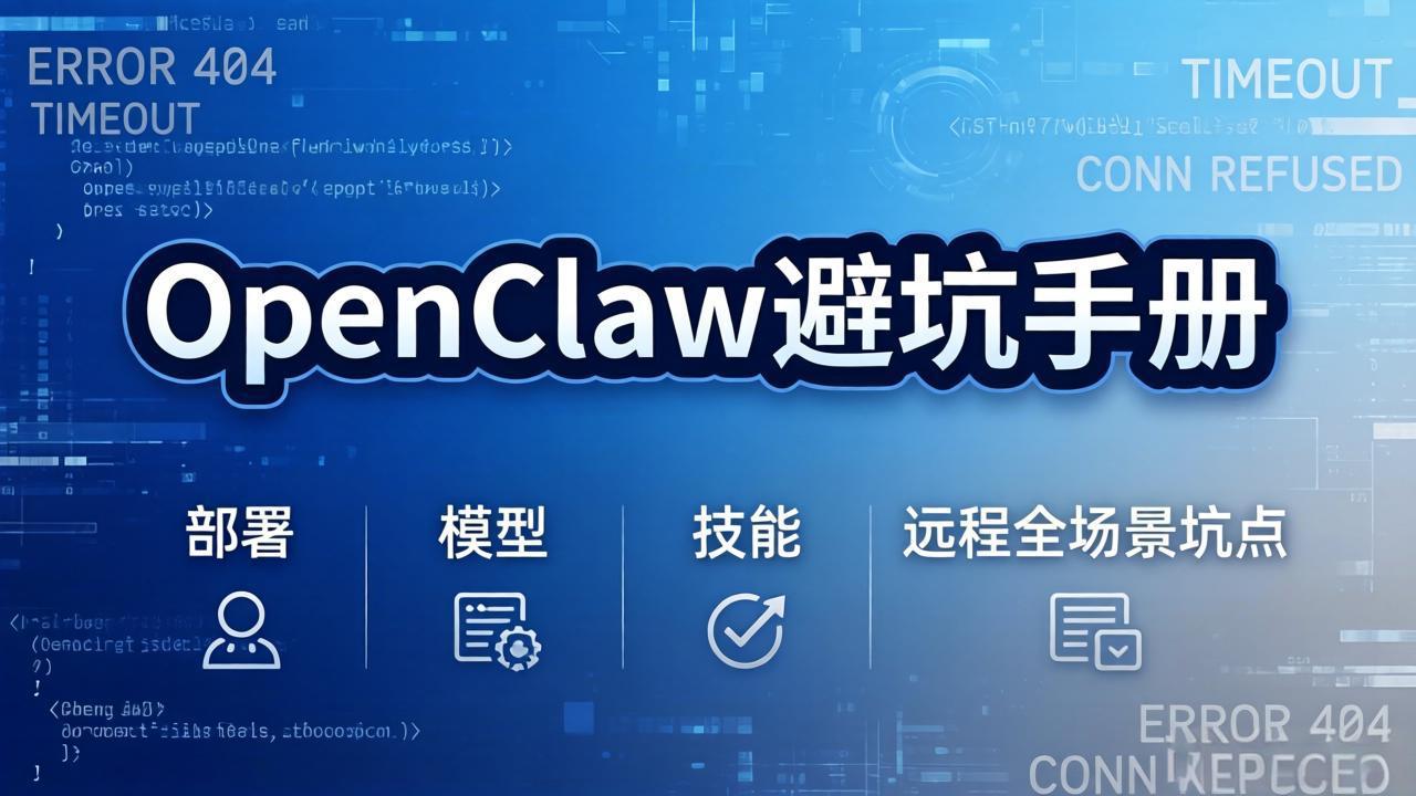 OpenClaw避坑手册：部署+模型+技能+远程全场景坑点，一次性给你说全，少走弯路-优优云网创