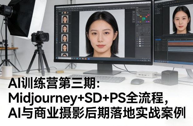 AI训练营第三期：Midjourney+SD+PS全流程，AI与商业摄影后期落地实战案例-优优云网创