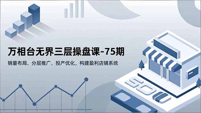 万相台无界三层操盘课-75期，销量布局、分层推广、投产优化，构建盈利店铺系统-爱创业网资源库