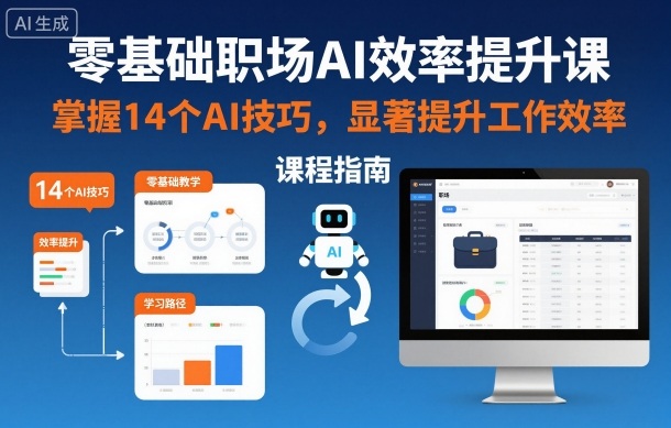 零基础职场AI效率提升课,掌握14个AI技巧,显著提升工作效率-云网创