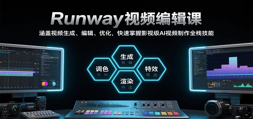 图片[1]-Runway视频编辑课，涵盖视频生成、编辑、优化，快速掌握影视级AI视频制作全栈技能-优优云网创