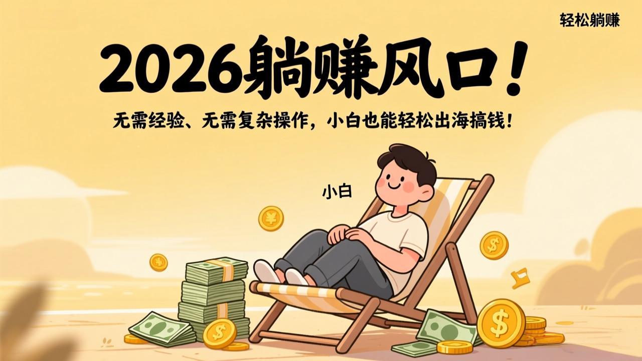 2026躺赚风口!无需经验、无需复杂操作,小白也能轻松出海搞钱!-优优云网创