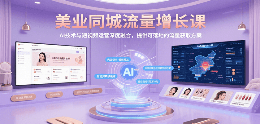 图片[1]-美业同城流量增长课，AI技术与短视频运营深度融合，提供可落地的流量获取方案-优优云网创