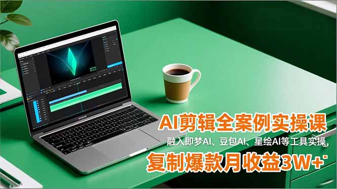AI剪辑全案例实操课,融入即梦AI、豆包AI、星绘AI等工具实操,复制爆款月收益3W+-优优云网创