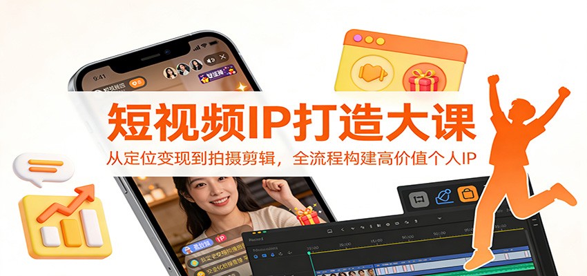 短视频IP打造大课：从定位变现到拍摄剪辑，全流程构建高价值个人IP-优优云网创