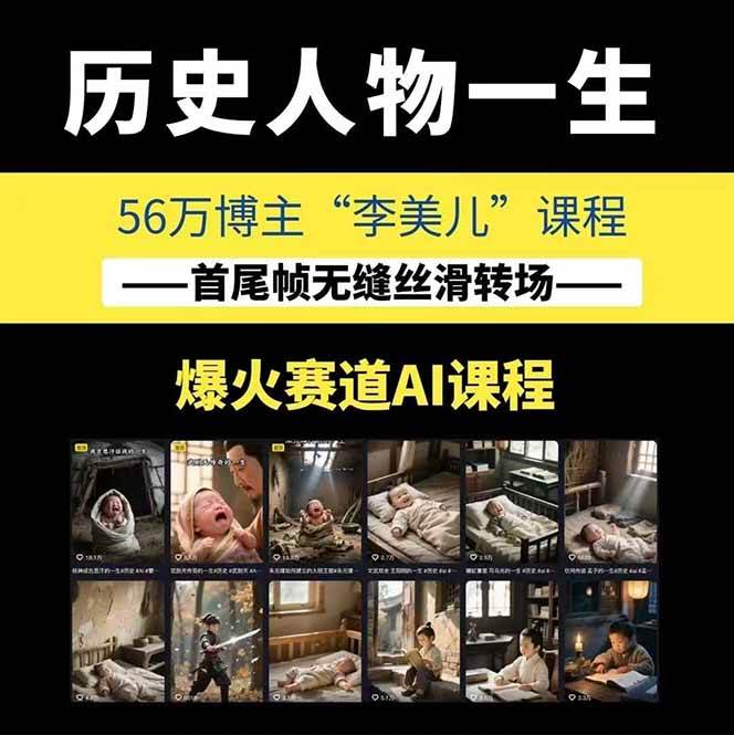图片[1]-AI历史人物短视频创作，含IP打造、首尾帧无缝转场、智能体视频制作等核心教学内容-优优云网创