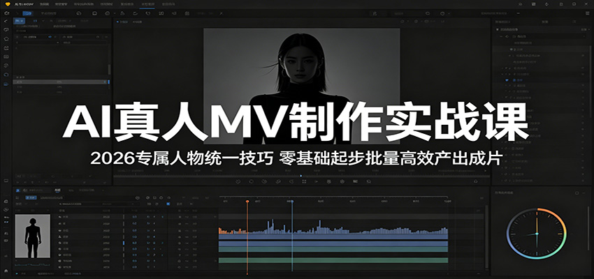 AI真人MV制作实战课：2026专属人物统一技巧，零基础起步批量高效产出成片-优优云网创