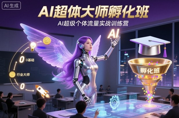 AI超体大师孵化班，AI超级个体流量实战训练营-云网创
