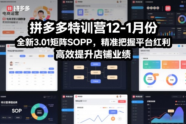 拼多多特训营12-1月份，全新3.01矩阵Sop，精准把握平台红利，高效提升店铺业绩-优优云网创