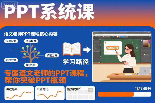 PPT系统课,专属语文老师的PPT课程,帮你突破PPT瓶颈-云网创