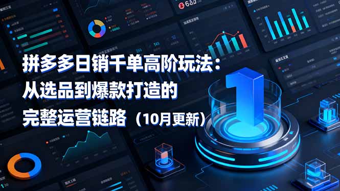 拼多多日销千单高阶玩法:从选品到爆款打造的完整运营链路(10月更新-云网创