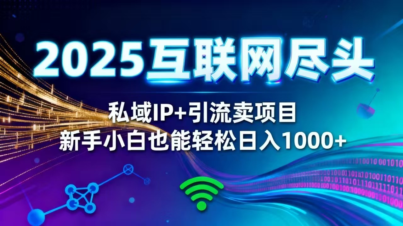 2025网创尽头王炸项目!私域 IP + 精准引流,新手小白在家躺赚日入 1000+-云网创