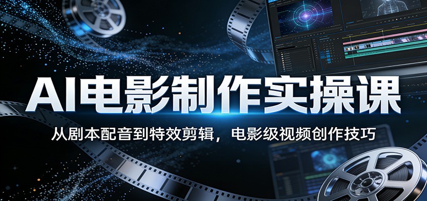 AI电影制作实操课：从剧本配音到特效剪辑，电影级视频创作技巧-优优云网创