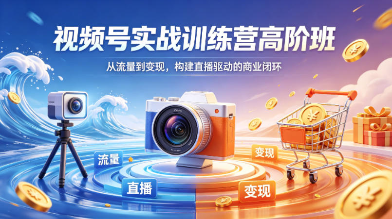 视频号实战训练营高阶班，从流量到变现，构建直播驱动的商业闭环(26年4月)-优优云网创