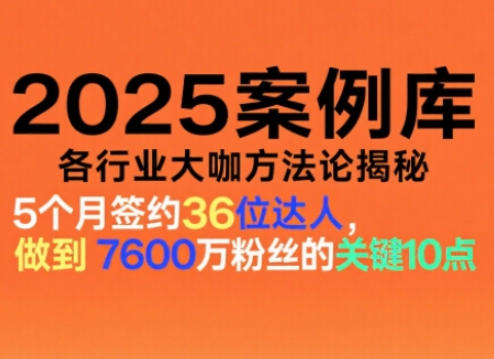 2025案例库，收录各行业大咖的方法论，各行业大咖方法论揭秘-优优云网创
