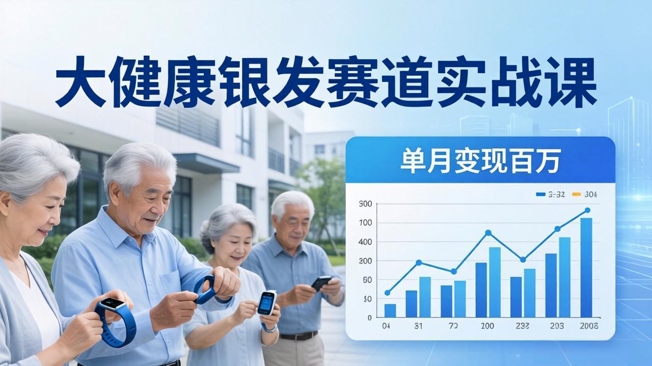 大健康银发赛道实战课：拆解视频号线索型 IP 单月变现百万逻辑，教你精准获客高效变现-优优云网创