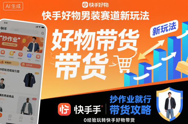 快手好物男装赛道新玩法,抄作业就行,0经验玩转快手好物带货-云网创