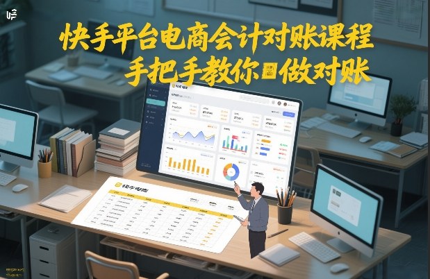 快手平台电商会计对账课程，手把手教你做对账-优优云网创