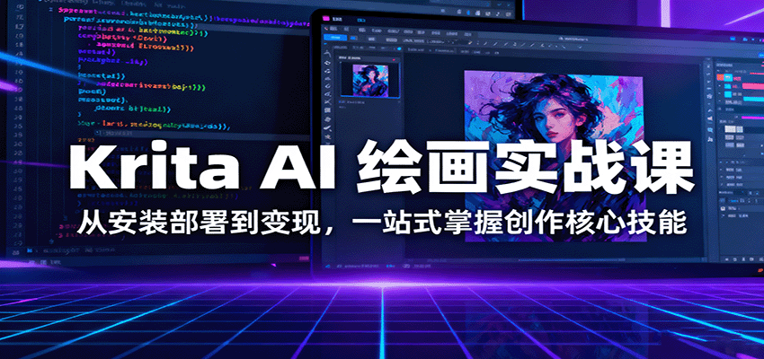 图片[1]-Krita AI 绘画实战课：从安装部署到变现，一站式掌握创作核心技能-优优云网创
