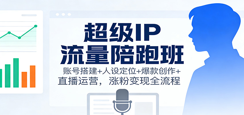 超级IP流量陪跑班:账号搭建+人设定位+爆款创作+直播运营,涨粉变现全流程-优优云网创