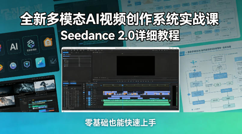 全新多模态AI视频创作系统实战课，Seedance 2.0详细教程，零基础也能快速上手-优优云网创