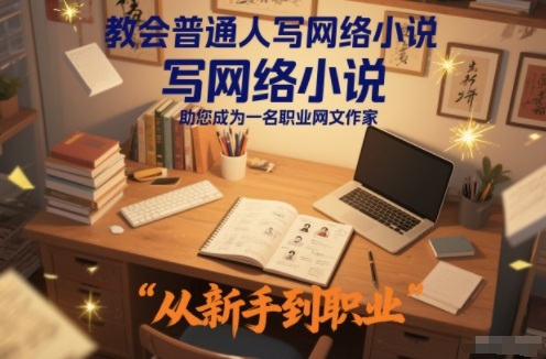 教会普通人写网络小说,助您成为一名职业网文作家-优优云网创