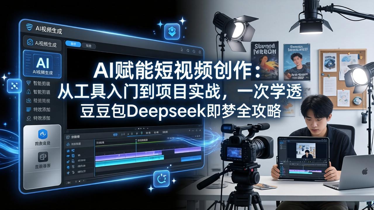 AI赋能短视频创作：从工具入门到项目实战，一次学透豆包Deepseek即梦全攻略-优优云网创