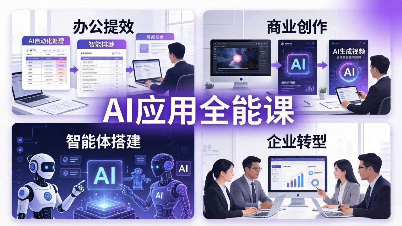 AIGC 应用师全能课-更新：办公提效、商业创作、智能体搭建、企业转型，一站式学会AI应用-优优云网创