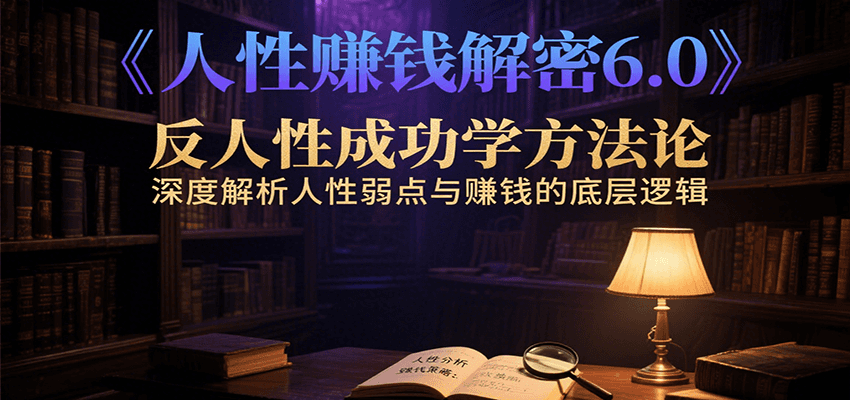 图片[1]-人性赚钱解密6.0，反人性成功学方法论，深度解析人性弱点与赚钱的底层逻辑-优优云网创
