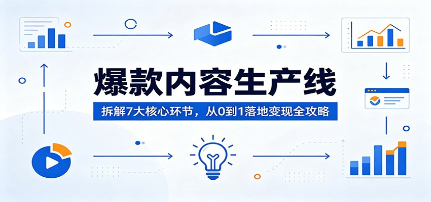 爆款内容生产线：拆解7大核心环节，从0到1落地变现全攻略-优优云网创