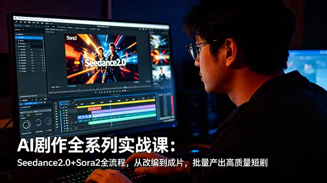 AI剧作全系列实战课：Seedance2.0+Sora2全流程，从改编到成片，批量产出高质量短剧-优优云网创