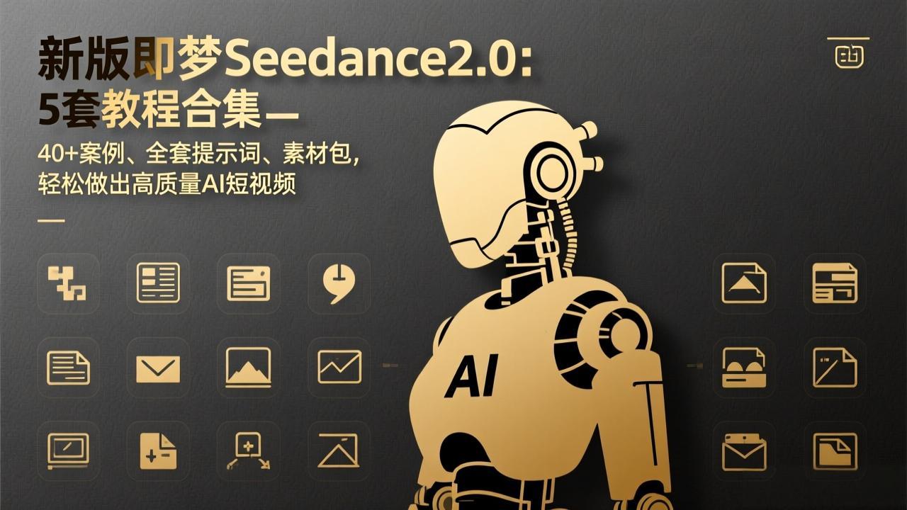 新版即梦Seedance2.0：5套教程合集，40+案例、全套提示词、素材包，轻松做出高质量AI短视频-优优云网创