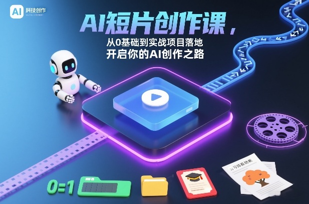 AI短片创作课，从0基础到实战项目落地，开启你的AI创作之路-优优云网创