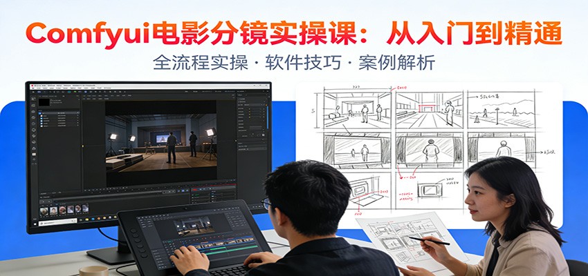 ComfyUI电影分镜实操课：分镜一致性，全流程AI视频制作，零基础也能做专业分镜-优优云网创