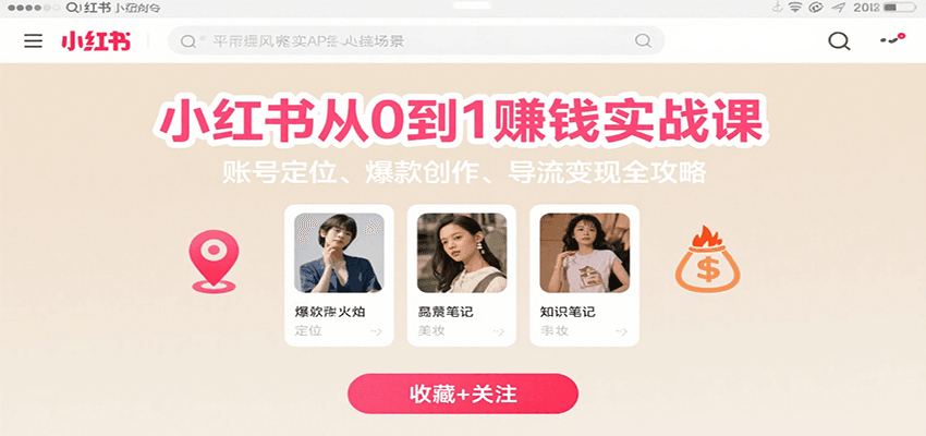 图片[1]-小红书从0到1赚钱实战课：账号定位、 爆款创作 、导流变现全攻略-优优云网创