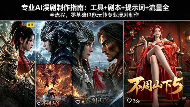 专业AI漫剧制作指南：工具+剧本+提示词+流量全流程，零基础也能玩转专业漫剧制作-优优云网创