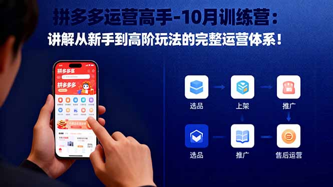 拼多多运营高手-10月训练营：讲解从新手到高阶玩法的完整运营体系！-云网创