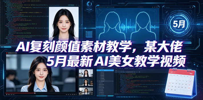 AI复刻颜值素材教学，某大佬5月最新AI美女教学视频，内含4月好物复刻教学-优优云网创