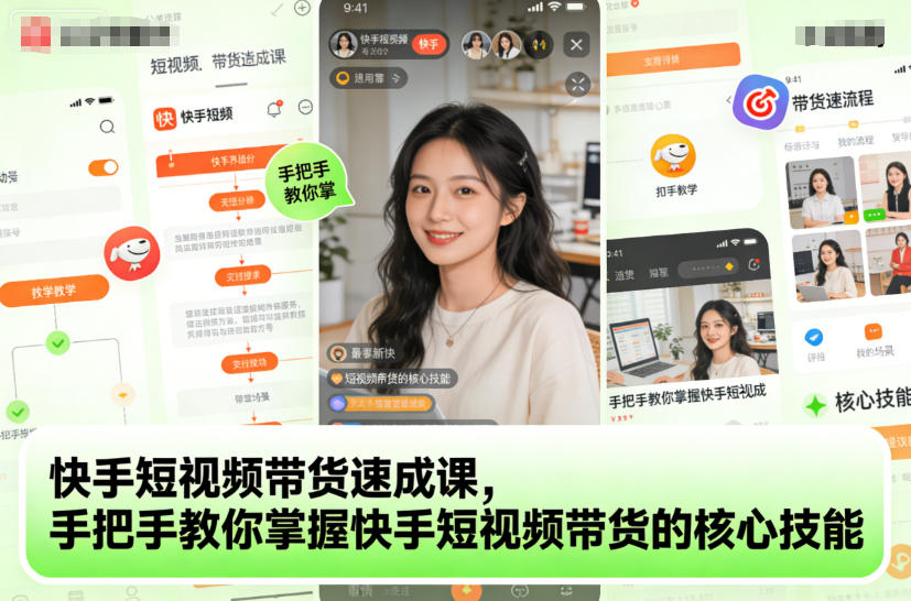 快手短视频带货速成课,手把手教你掌握快手短视频带货的核心技能-优优云网创