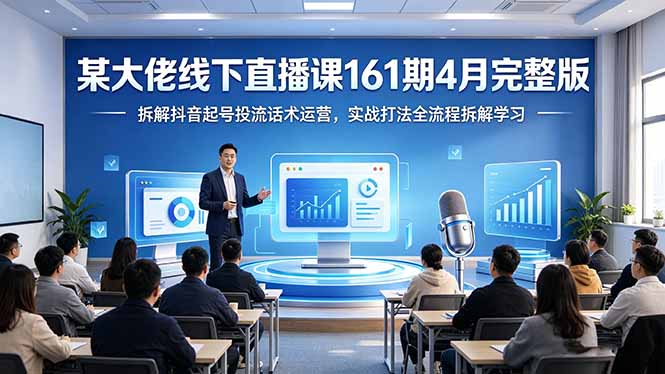 某大佬线下直播课161期4月完整版，拆解抖音起号投流话术运营，实战打法全流程拆解学习-优优云网创