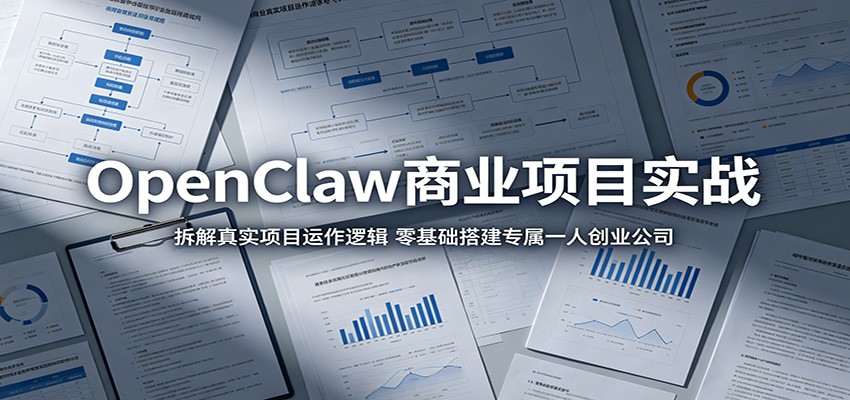 OpenClaw商业项目实战：拆解真实项目运作逻辑，零基础搭建专属一人创业公司-优优云网创