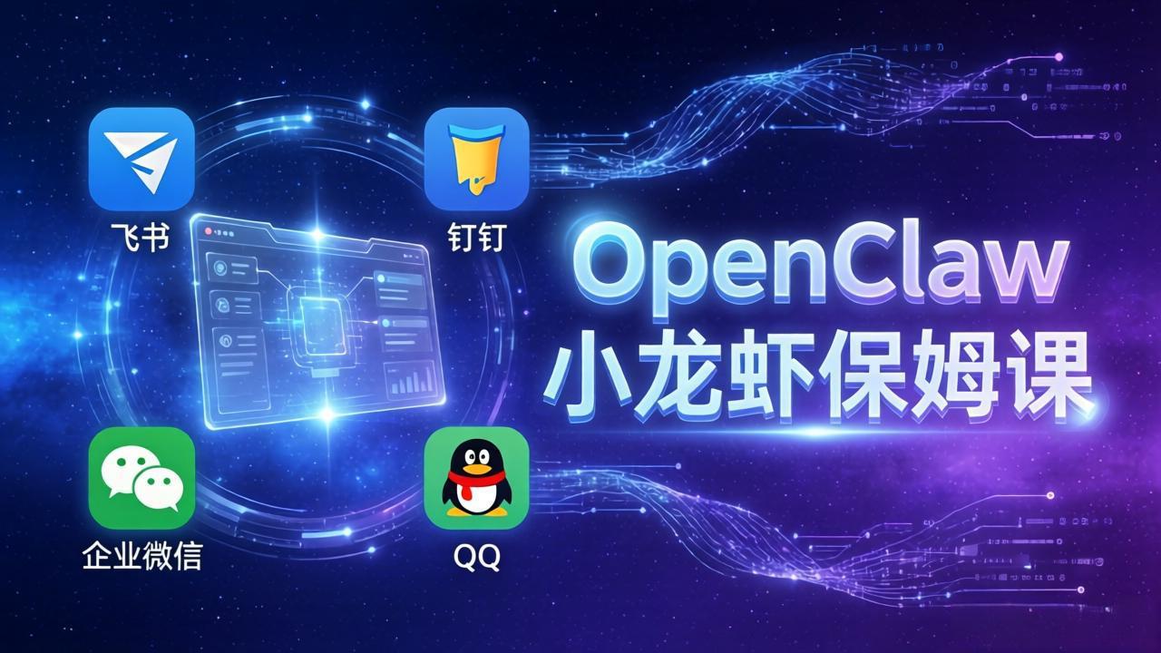 OpenClaw小龙虾保姆课： Windows/macOS/Linux/Docker全系统安装，飞书+钉钉+企业微信+QQ 全接入-优优云网创