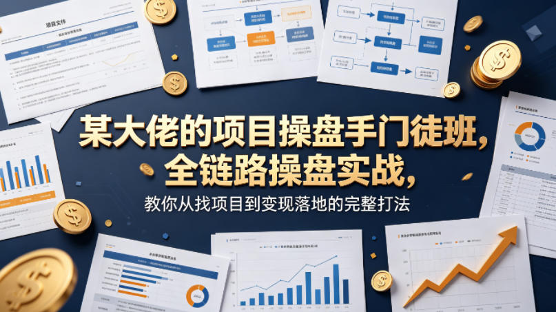 某大佬的项目操盘手门徒班，全链路操盘实战，教你从找项目到变现落地的完整打法-优优云网创