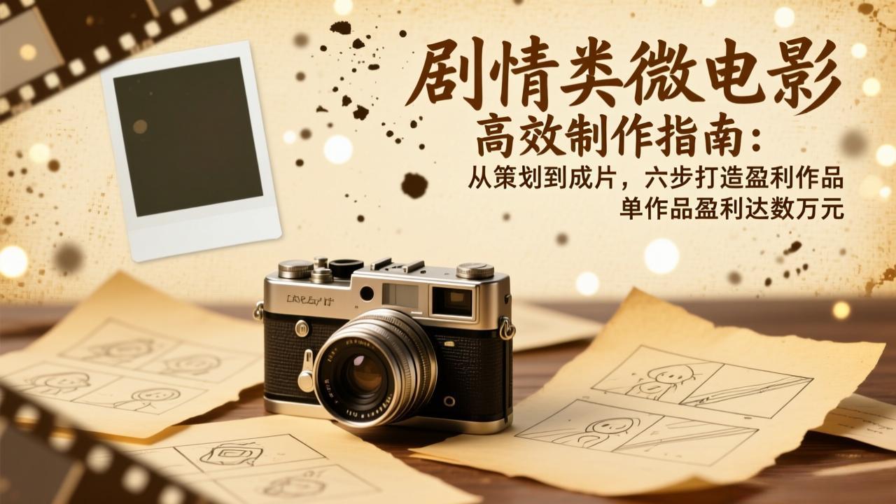 剧情类微电影高效制作指南：从策划到成片，六步打造盈利作品，单作品盈利达数万元-优优云网创