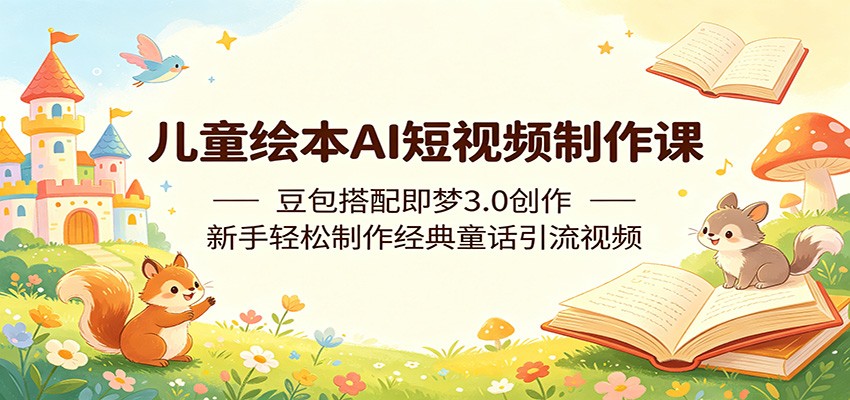 儿童绘本AI短视频制作课：豆包搭配即梦3.0创作，新手轻松制作经典童话引流视频-优优云网创
